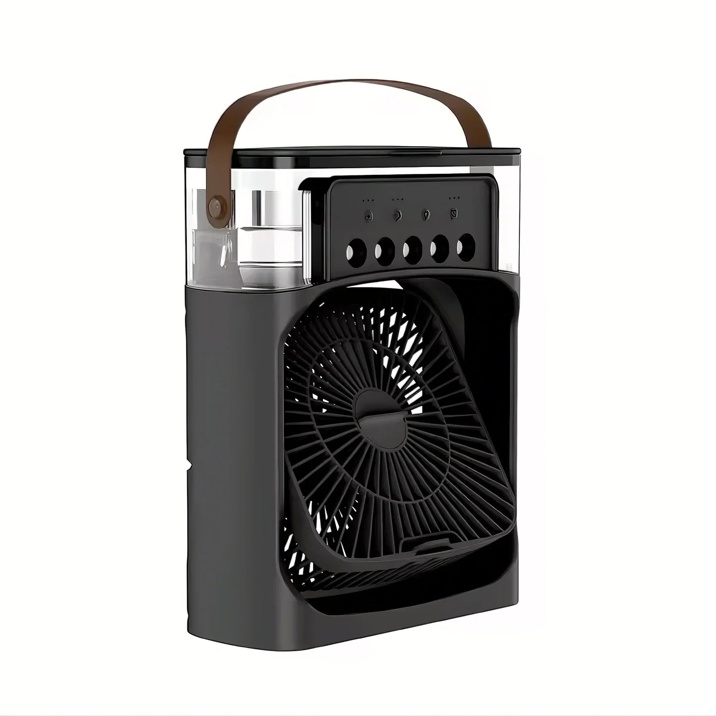 FrostyMate™ USB-C 7 LED night light, 5-hole humidifier, 1-3 hour timer portable fan.