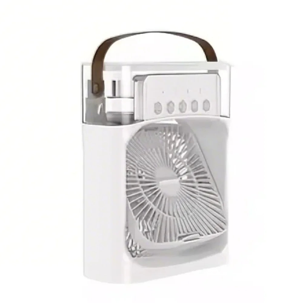 FrostyMate™ USB-C 7 LED night light, 5-hole humidifier, 1-3 hour timer portable fan.