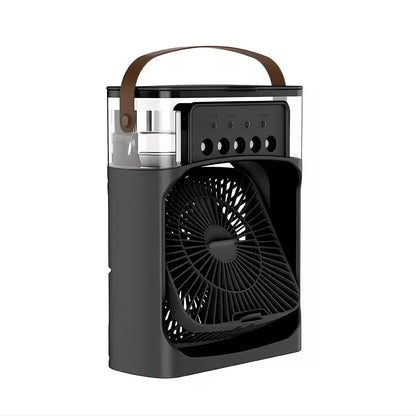 FrostyMate™ USB-C 7 LED night light, 5-hole humidifier, 1-3 hour timer portable fan.