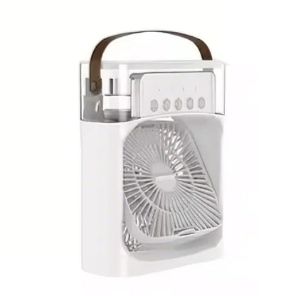 FrostyMate™ USB-C 7 LED night light, 5-hole humidifier, 1-3 hour timer portable fan.
